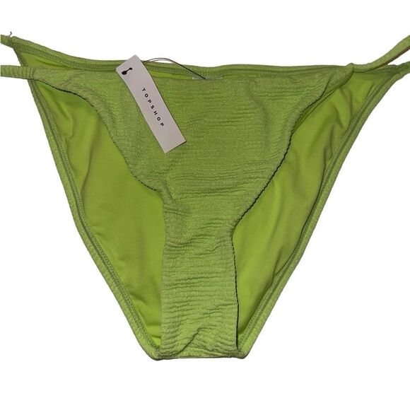 NWT Topshop Neon Green Bikini Bottoms Size 10 - Picture 1 of 10